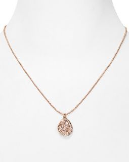 Crystal Encrusted Rose Gold Small Drop Necklace, 18