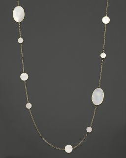 Ippolita 18K Gold Polished Rock Candy Circle Oval Station Necklace in