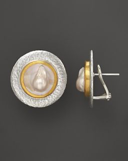 Gurhan Silver and 24K Gold Cultured Mabe Pearl Island Earrings
