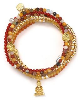 Good Charma 22 Karat Gold Vermeil Praying Buddha Charm Bracelet