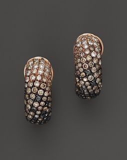 Pave Diamond Earrings in 14K Rose Gold, 1.25 ct.tw.