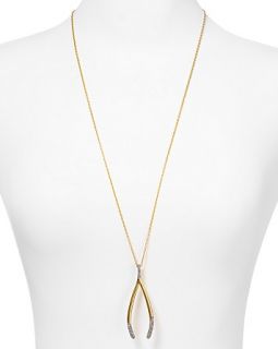 1960 Pave Dipped Wishbone Pendant Necklace, 30