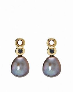 PANDORA Earring Charms   Black Diamond, 14K Gold & Peacock Pearl, .02