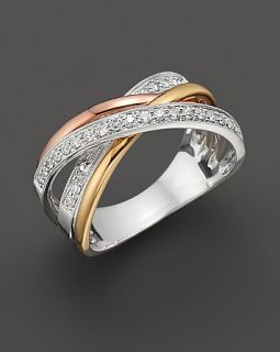 Ring in 14K White Yellow and Pink Gold, .30 ct. t.w.