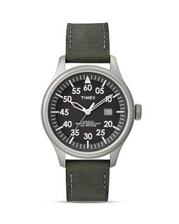 Timex Retro Vintage Leather Strap Watch, 42mm
