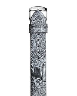 Philip Stein Gunmetal Ostrich Watch Strap, 18mm