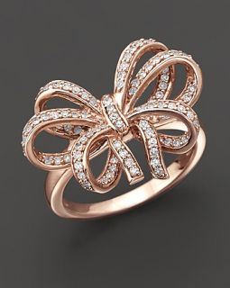 Diamond Bow Ring in 14 Kt. Rose Gold, 0.45 ct. t.w.