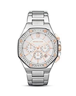 Michael Kors Womens Octagonal Silver Tone Watch, 42mm