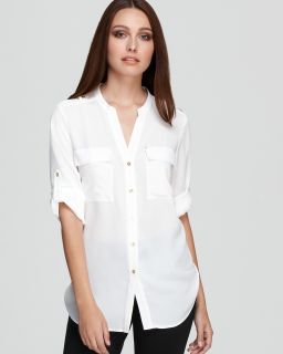 calvin klein roll sleeve shirt price $ 69 50 color winter white size