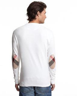 Burberry Brit Long Sleeve Shirt with Check Elbow Patches