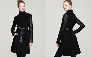 Dawn Levy Minka Double Faced Wool Jacket with Leather Sleeves_2
