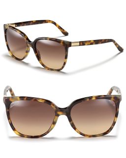 Gucci Havana Rounded Wayfarer Sunglasses