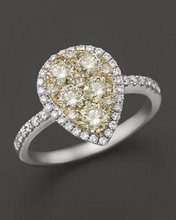 Natural Yellow Diamond Ring in 14K White & Yellow Gold, 1.50 ct. t.w