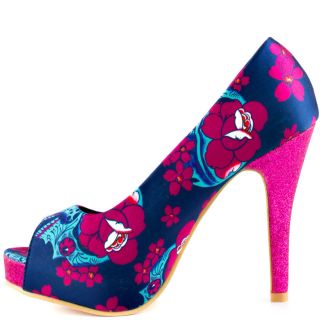 Iron Fists Multi Color Midnite Blk Peep Toe Plat   Blue for 59.99