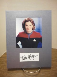 Kate Mulgrew Autograph Star Trek Display Signed Signature COA