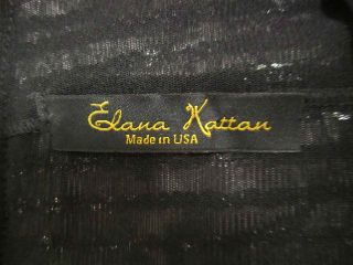 Elana Kattan Long Sleeve Sequined Nylon Mesh Top Black Silver L
