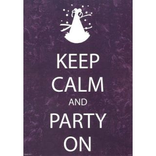 Keep Calm and Party on Purple Carry Spoof Poster