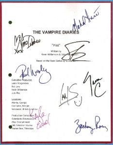 The Vampire Diaries Script Signed 8x rpt Dobrev McQueen