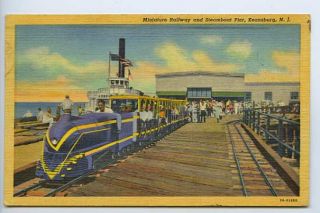 Keansburg NJ Steamboat Pier Miniature Train Postcard