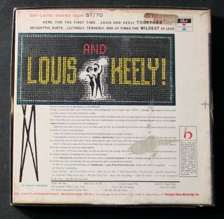 REEL TAPE LOUIS PRIMA~KEELY SMITH Louis And Keely DOT~BEL CANTO ST 70