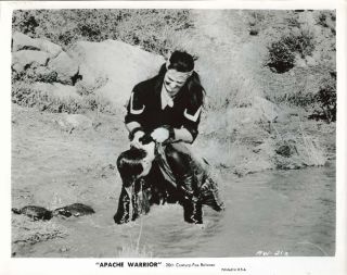 Keith Larsen Fighting in River Apache Warrior 8x10 1957