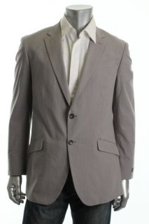 Kenneth Cole Gray Slim Fit Pinstriped Two Button Blazer Sportcoat 46