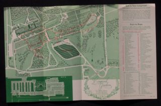 1968 Longwood Gardens Guide Maps Kennett Square PA
