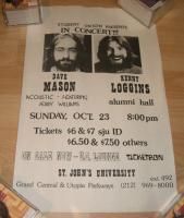 1970s Dave Mason Kenny Loggins Concert Poster St Johns
