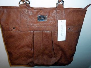 Kenneth Cole Command Chaining Tote Shoulder Bag Cognac New $109 Retail