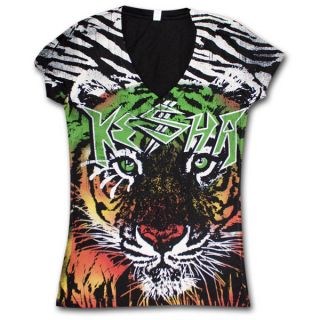 Kesha T Shirt Juniors This Love V Neck Tiger