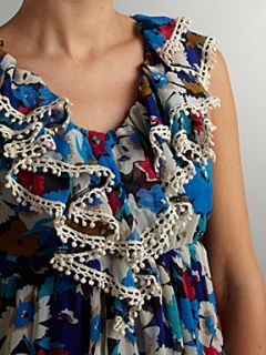 Cutie Floral crochet trim dress Blue   