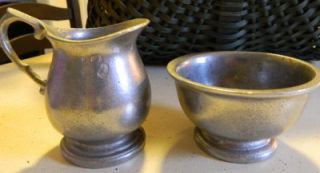 Pewter Creamer and Sugar Nice Small Size