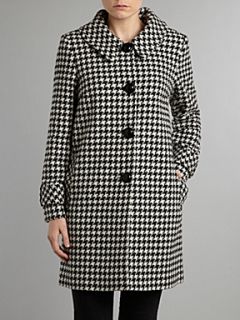 Helene Berman Swing check wool coat Black & White   