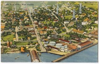 121812s Vintage Key West FL Postcard Aerial View 1938