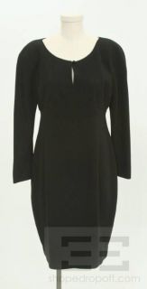 Tahari Black Long Sleeve Keyhole Detail Dress Size 12