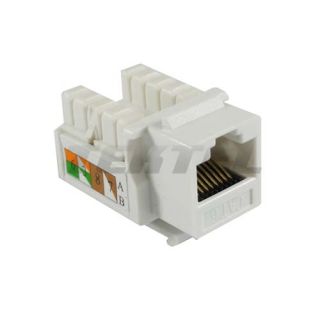 25 Pack Lot Keystone Jack Cat6 White Network Ethernet 110 Punchdown