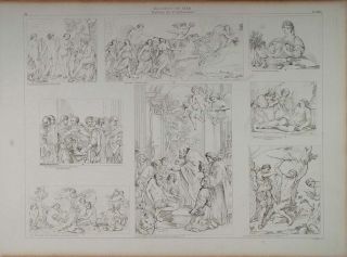 1870 Lithograph Italian Religious Paintings Jerome Angels Christ