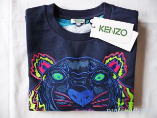 New SS 2013 Kenzo Paris Tiger Sweater sweat Shirt Jumper Blue Women