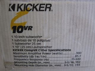 Kicker Comp VR 10 inch 4 Ohm Dual Voice Coil Subwoofer 01C10VR4 Like