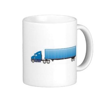 Semi Truck Trailer Blue Mug