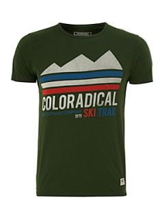 Jack & Jones Short sleeved `colouradical` graphic T shirt Khaki   