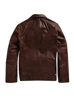 French Connection Sabah leather jacket Dark Brown   House of Fraser