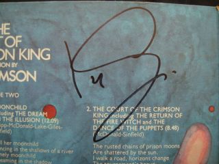 King Crimson in The Court of The Crimson King Signed LP