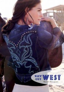 PERFECT! WAY OUT WEST JEAN JACKET BY DOUBLE D RANCH! STUDS AND MORE