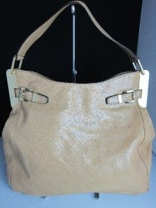 Michael Kors Leather Kingston Large Shoulder Handbag Hobo Peanut