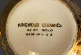 Vtg Kingwood Weeping Bright Gold 22K Sugar Bowl Creamer