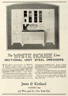 1923 Ad Jane Kirtland White House Steel Dresser Cabinet Broom Closet