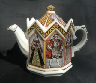 Vintage Sadler Staffordshire King Henry VIII and His 6 Wives Teapot