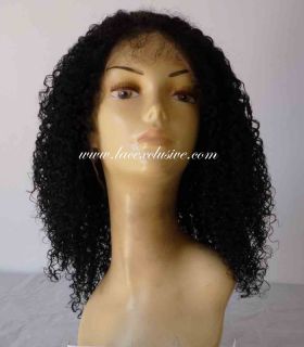 16 Indian Remy Brazilian Kinky Curly Lace Front Wig
