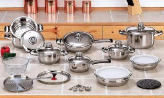 Cookware Set 28 PC 12 Element Stainless Steel Waterless Cooking Pots